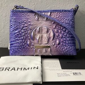 Brahmin VERY PERI OMBRÉ MELBOURNE Leather LORELEI Purse W/Leather Eye Medallion